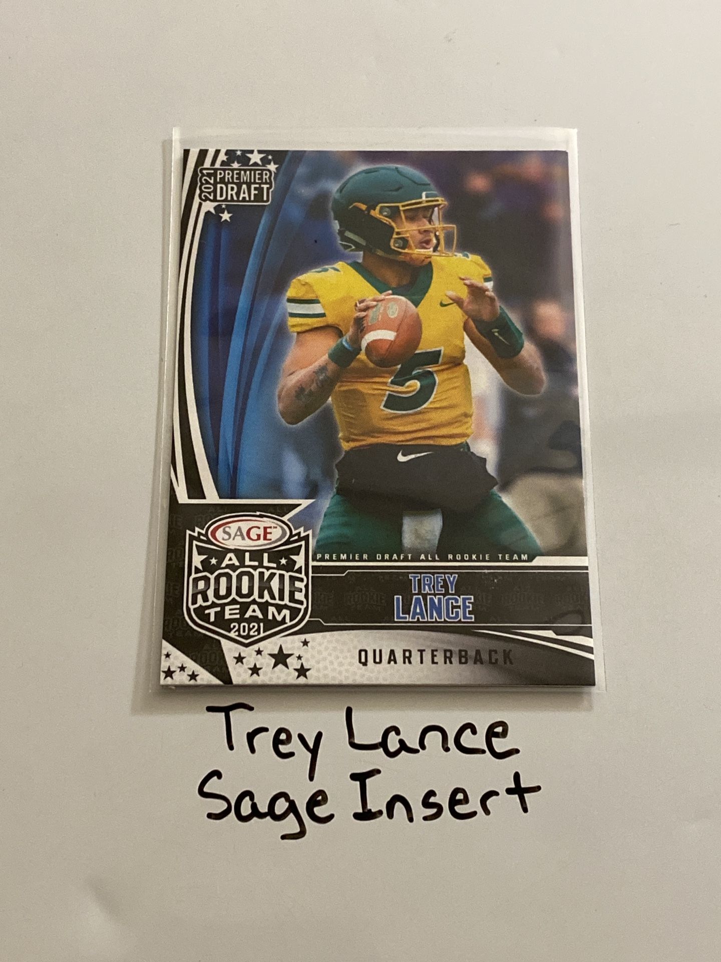 Trey Lance Dallas Cowboys QB Sage Short Print Insert Rookie Card. 