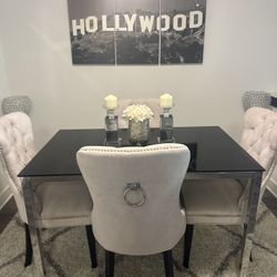 Black Glass Top Dining Table. Table ONLY 