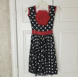 Black Red White Polka Dot Dance Dress LC CHILD LARGE Jazz Tap Musical Theater