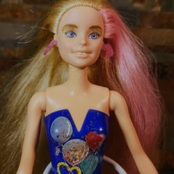 Barbie Color Reveal Confetti Doll • Blonde Glitter Legs • Party Series Blue Tone • Very Sparkly Party Doll • By Mattel • Doll Only • Stand Not Include