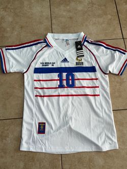 France 1998 World Cup Final Retro Away Kit Men’s Size L Zidane#10
