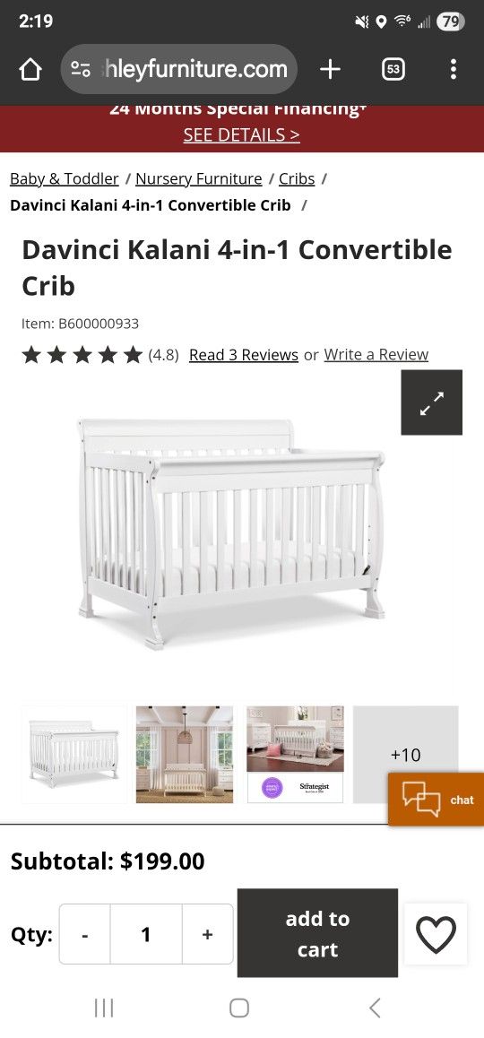Baby Crib And Mattress