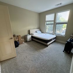 Full bed frame and memory foam mattress