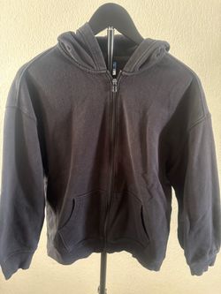 Black Zip-Up Hoodie Sweatshirt