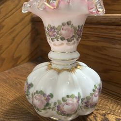 Fenton Charleton Roses Melon Vase. 