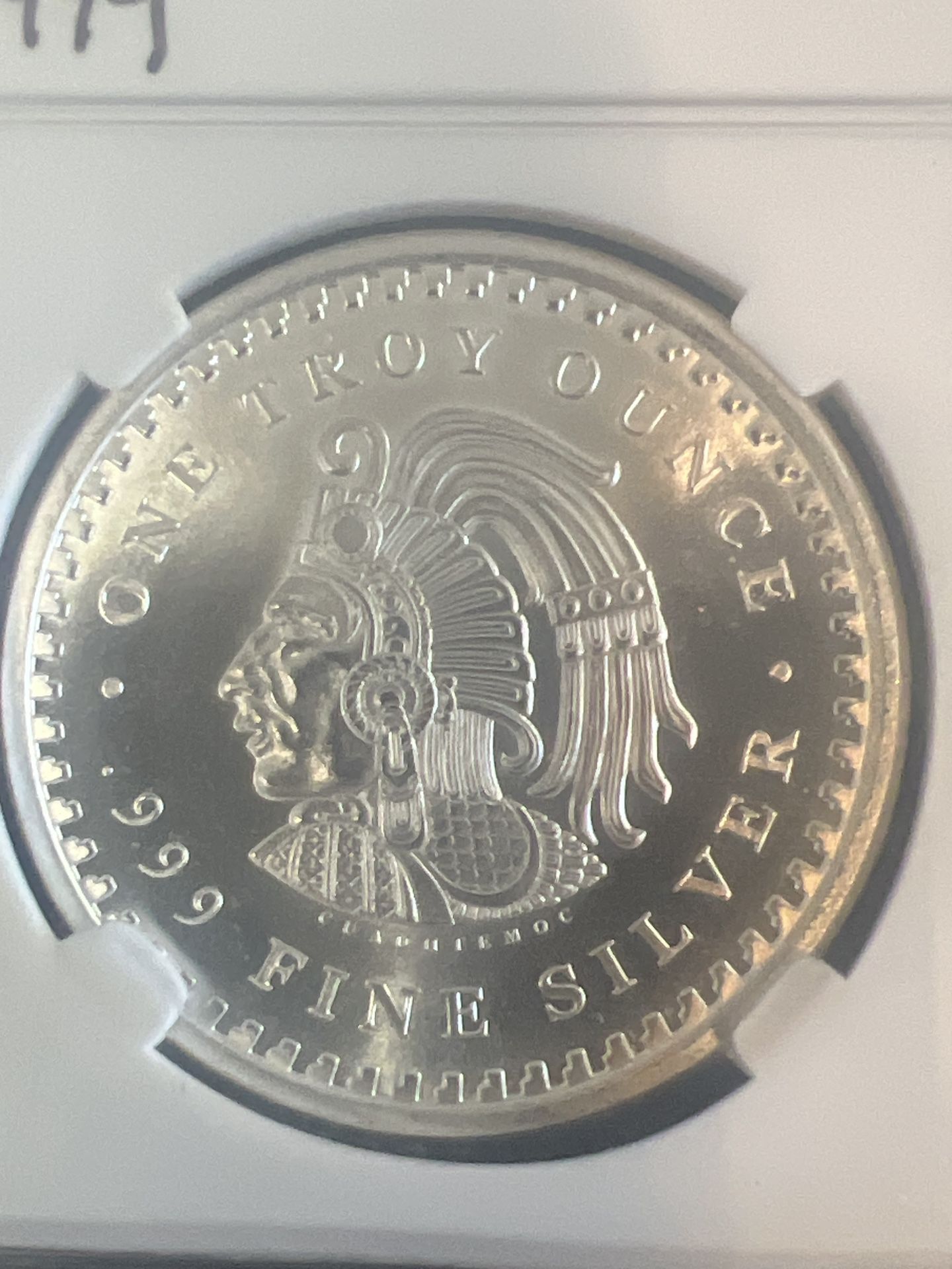 1 oz Mexican (Aztec) Calendar Silver Round: 