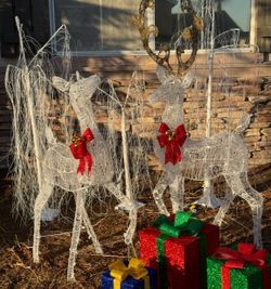 Like new LED reindeer, presents, and large sled