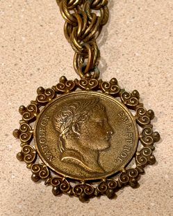 Vintage Coro Gold-Tone Napoleon Medallion Statement Necklace