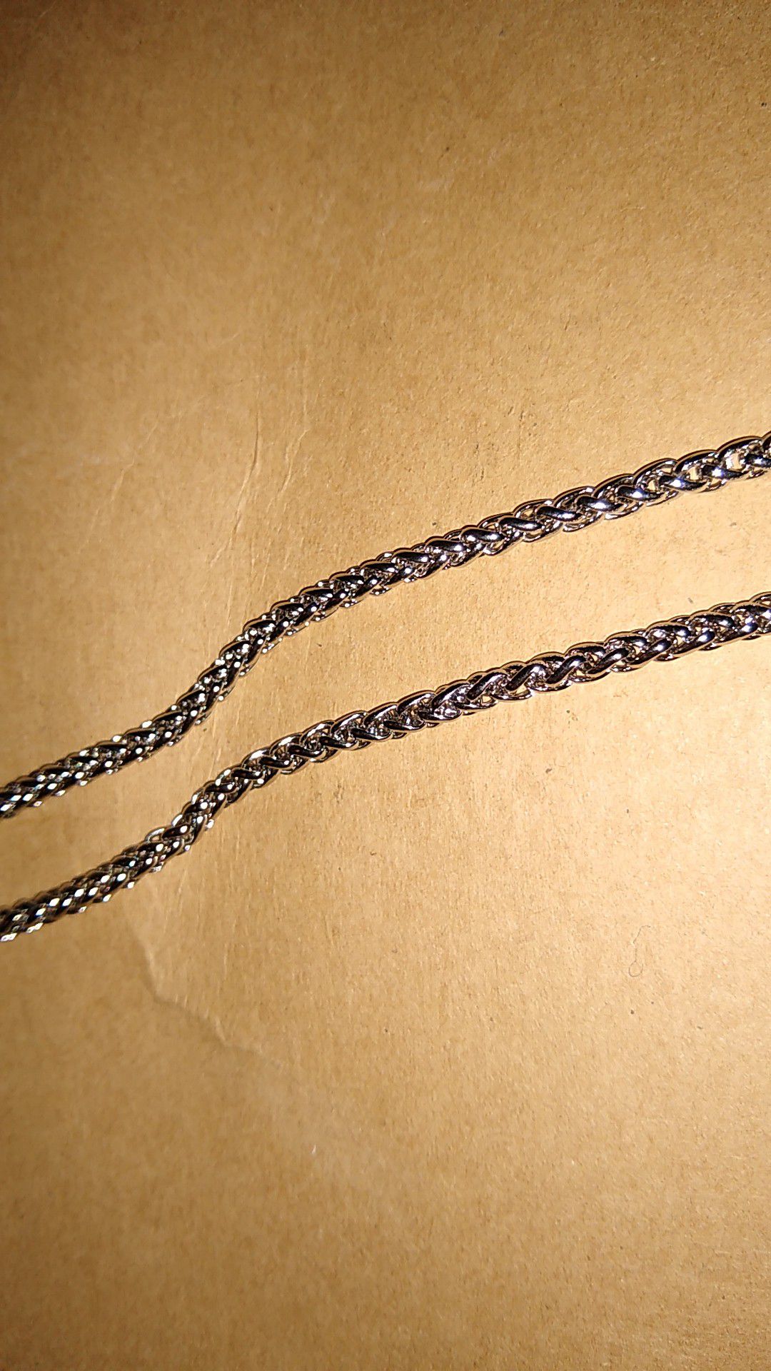 27 inch mini braided silver necklace