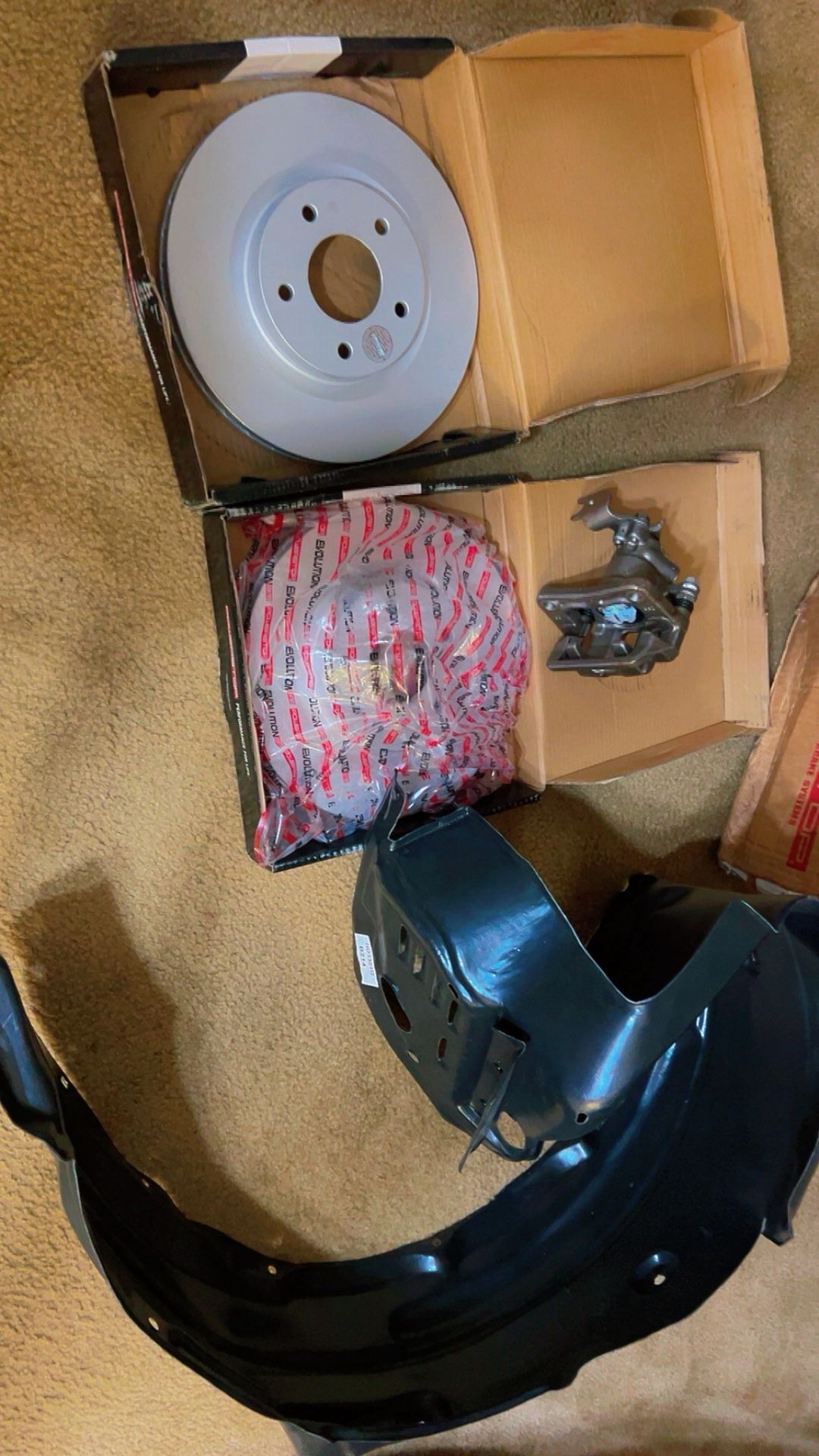 Front Rotors , Rear Caliper, Fender Liner Plastic Front