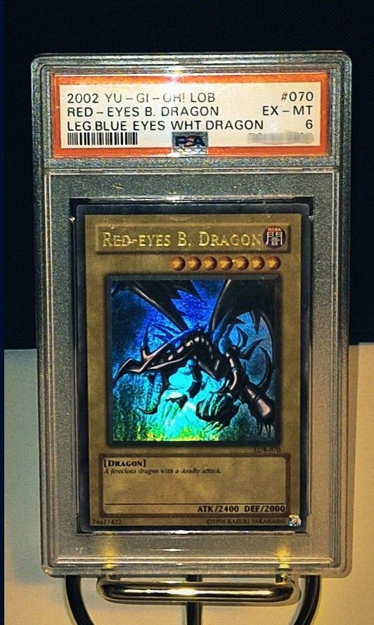 Yugioh Red Eyes B Dragon PSA 6 Wavy Holo Bleed