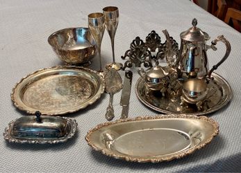Lot of Silver Plated Serving Pieces