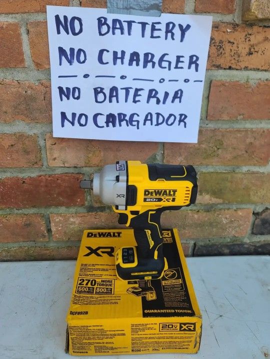 $170 FIRM DeWalt DCF891 20V XR 4 Speeds 1/2 in. Heavy Duty Impact Wrench. (Tool Only) NO BATTERY NO CHARGER