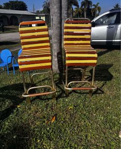Pair Of Vintage Patio Bar Stools