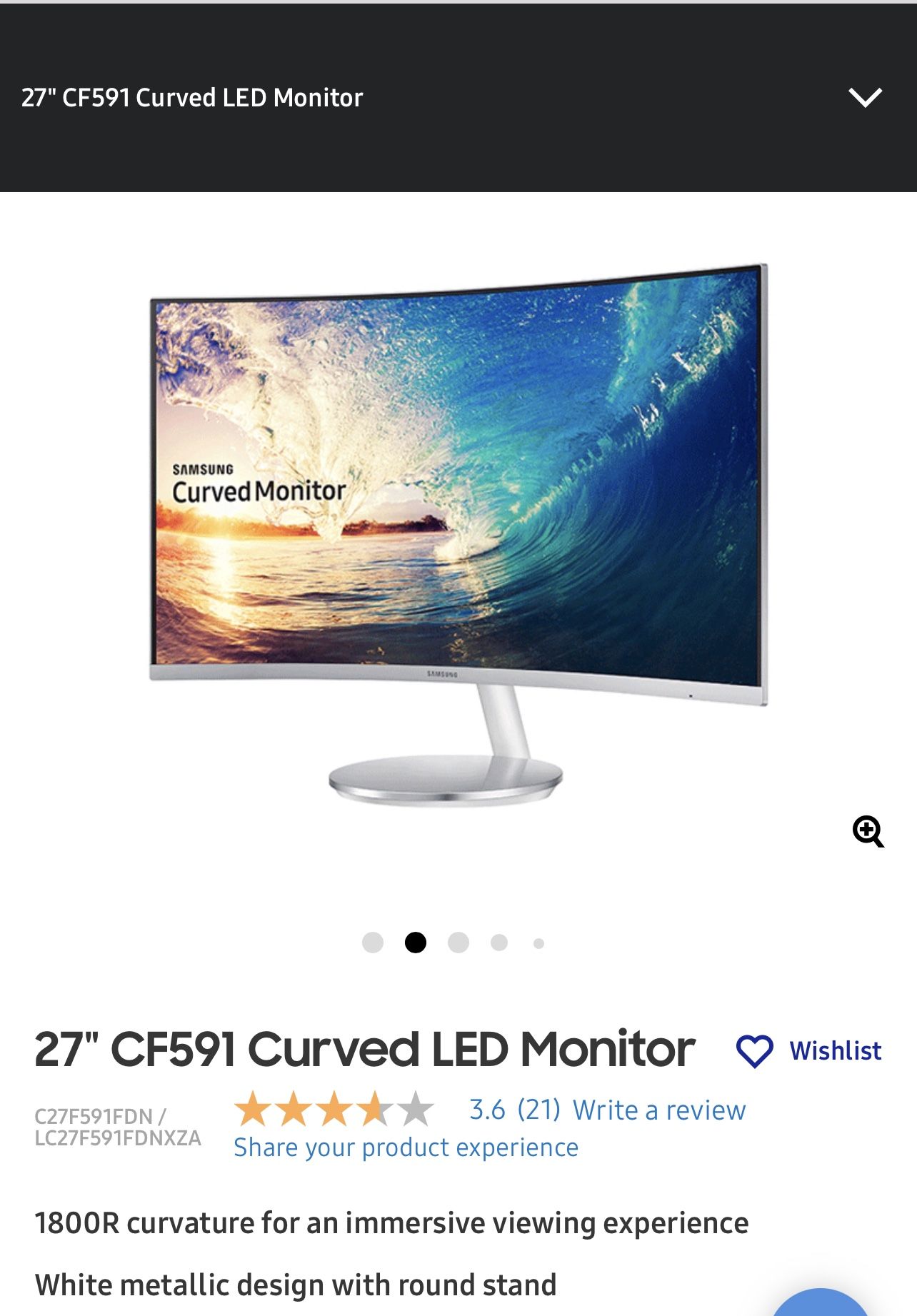 Samsung 27” Curved LED Monitor