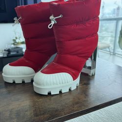 Christian Louboutin Red Puffer Booties 