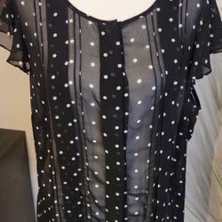Womens XL Polka Dot Blouse 