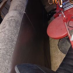 Grey Leather Backed Couch