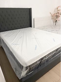 King bed frame with mattress