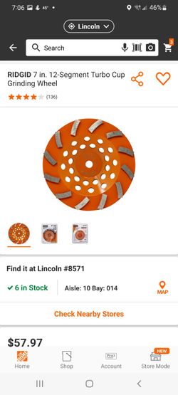 7" GRINDING WHEEL RIDGIG