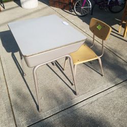 Children's Metal  Storage Desk And Chair