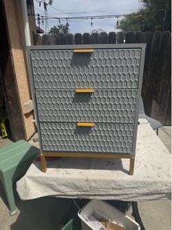 Gray 3 drawer dresser nightstand