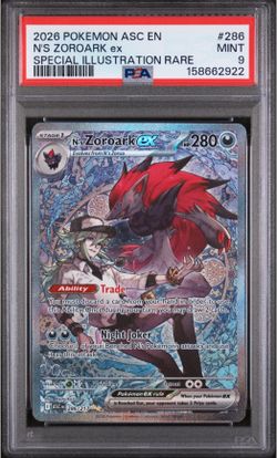 2026 POKEMON ASCENDED HEROES SPECIAL ILLUSTRATION RARE N'S ZOROARK EX PSA 9