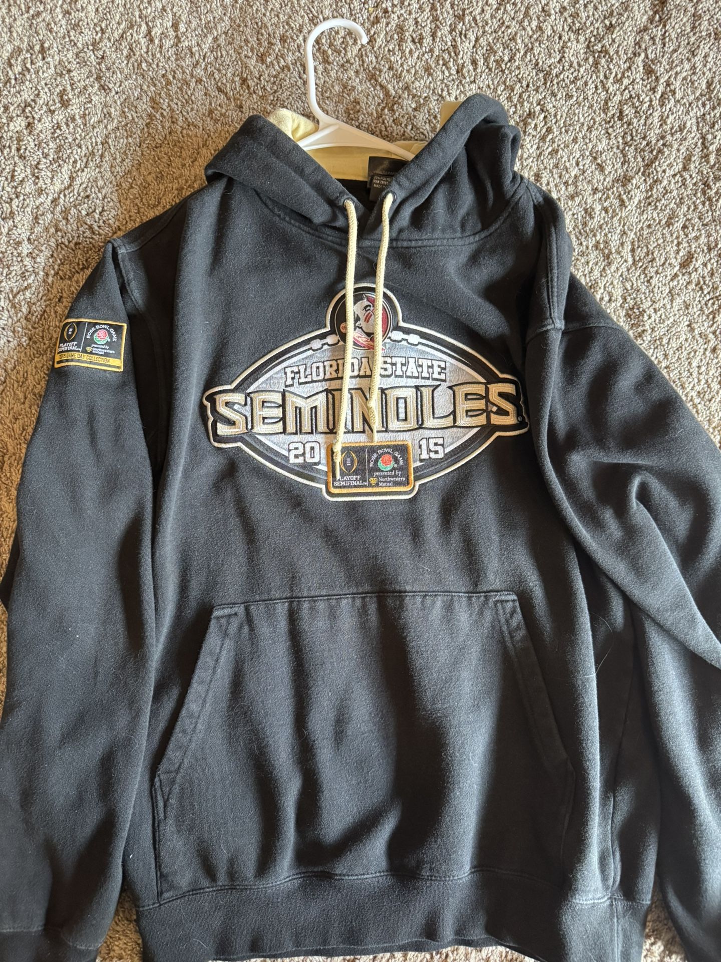 Florida State, Seminoles, hoodie, sweatshirt, black, Rose Bowl, Embroidered, rare 2015