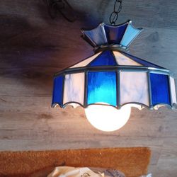 Slagle Stained Glass Light Fixture Tiffany Style 