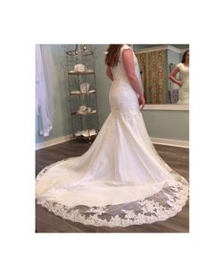 Eyelash lace wedding gown