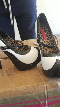 Black and White high heels