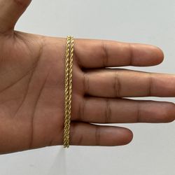 14k Solid Yellow Gold Rope Chain