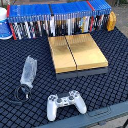 Gold & Black Sony Playstation 4 PS4 500GB 0 Games & 1control $120! Firm. Greatest games $30! Each. Good games $20! Each. & old sports $10! Each 2018 &
