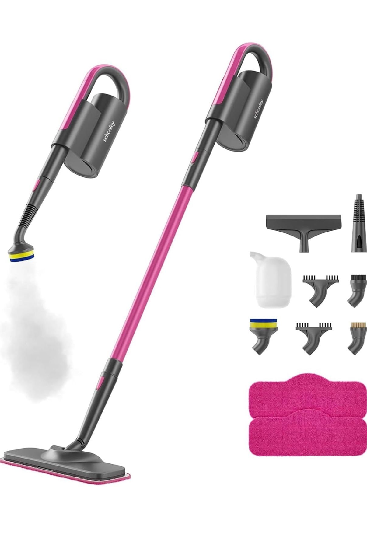 Schenley Steam Mop Cleaner with Detachable Handheld Steamer for Cleaning Hardwood, Laminate Floor, Tiles and Grout, with 7-in-1 Multi-purpose Accessor