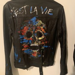 Small Size Women Real  Black Leather Jacket 