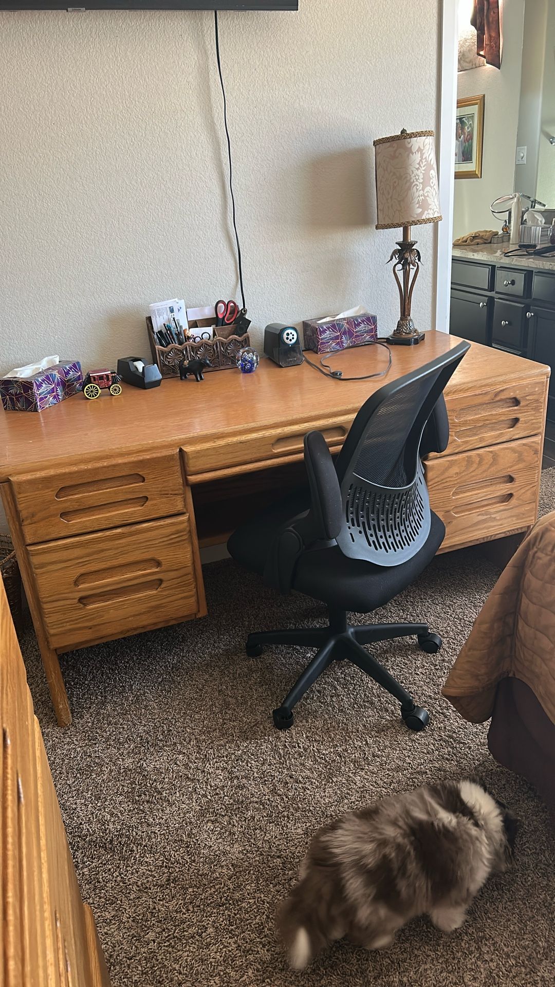 Oak Desk With Chair