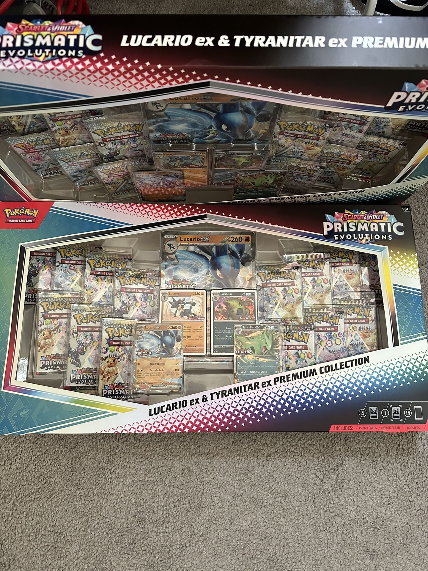 Prismatic Evolutions Lucario ex & Tyranitar ex Premium Collection