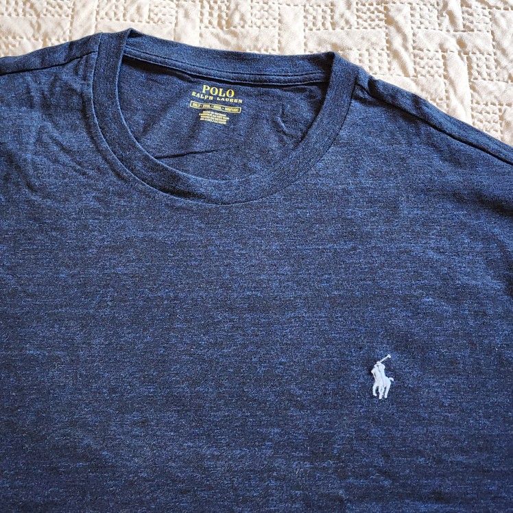 Polo Ralph Lauren T-Shirt Men's 2XLT Black-Blue 100%Cotton Short Sleeve Crew neck