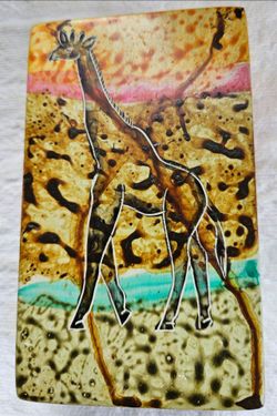 Kisii Hand Carved Giraffe Pattern Trinket Box