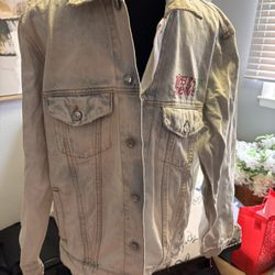 Mens Zara Graphic Denim Jacket
