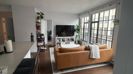 West Elm Dennes 88" Charme Leather Sofa - Tan / Walnut - $1,500 OBO