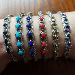 Carolyn Pollack Sterling Silver Cuff Bracelet- 6 Colors, Your Choice