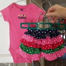 Crazy 8 Skirt/Carters Onesie Set 6 Months