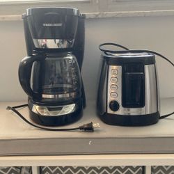 B & D  Coffee Maker & HB Toaster Pair $20 For Both