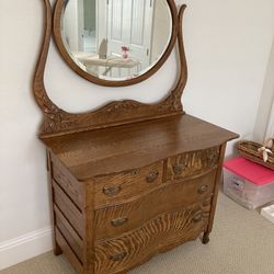 Antique Tiger Oak Dresser 