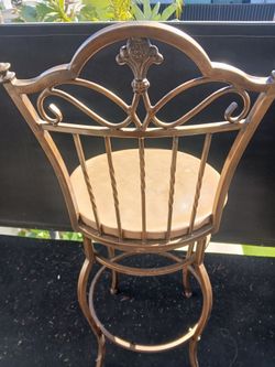 Vintage Wrought Iron Swivel Bar Stools