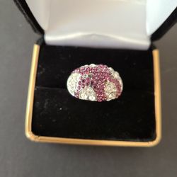 Silver Ring With Swarovski Cristals Size 7
