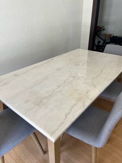 Faux Marble table with chairs a