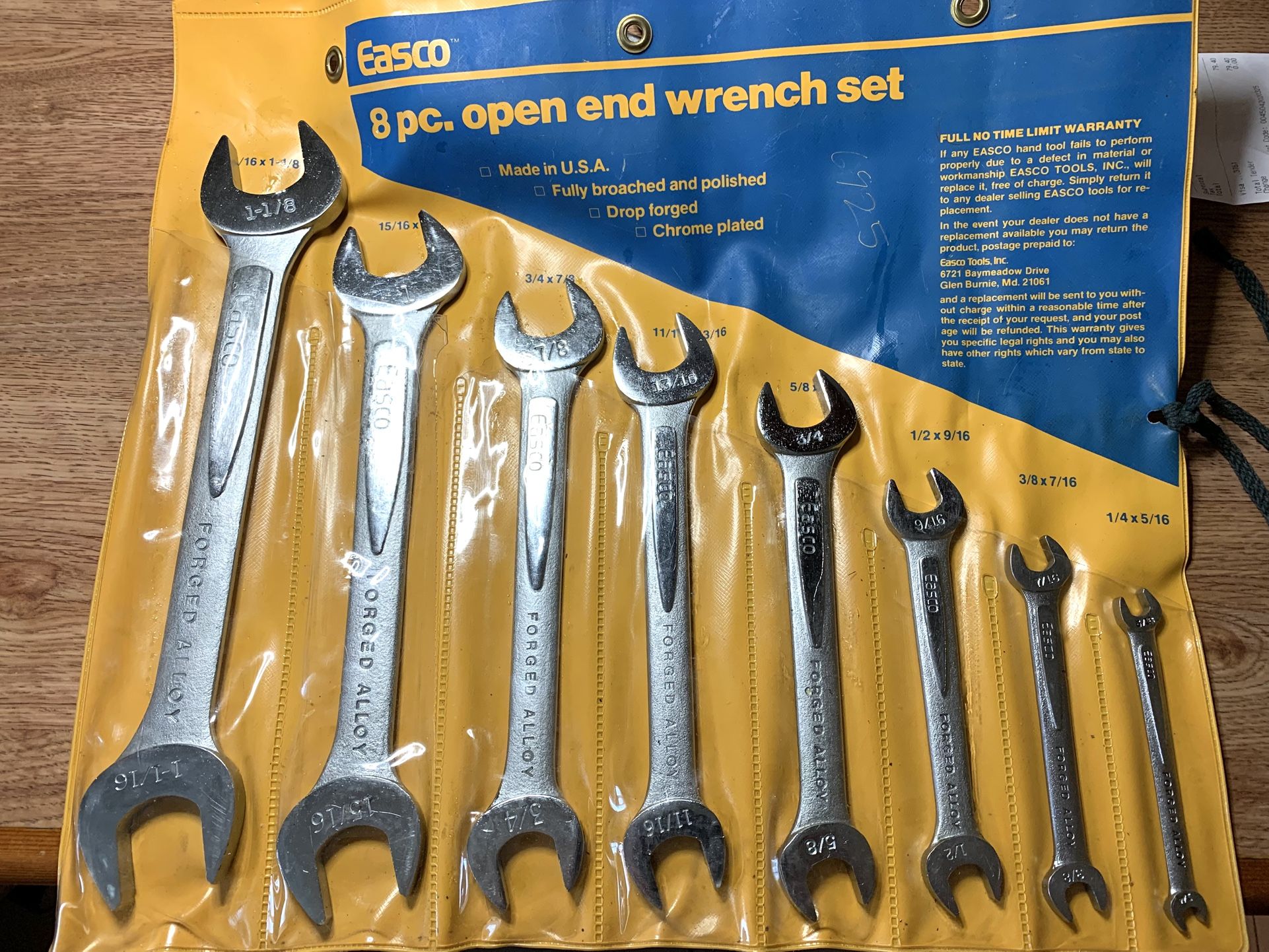 Vintage Easco Wrench Set