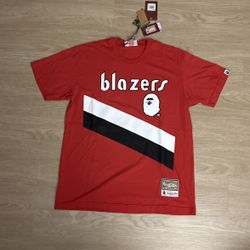 Size Large - Mitchell And Ness Authentic Bape Ape Shirt NBA Basketball Portland Blazers - Supreme Undefeated Fear Of God Stussy